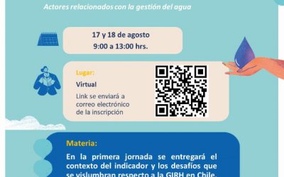 DGA y Global Water Partnership invitan a participar en taller del Objetivo de Desarrollo Sostenible 6 “Agua y saneamiento”