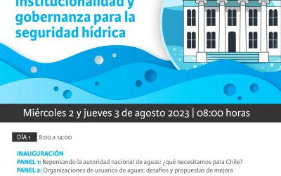 DGA participará en las XXV Jornadas de Derecho y Gestión de Aguas “Institucionalidad y gobernanza para la seguridad hídrica”